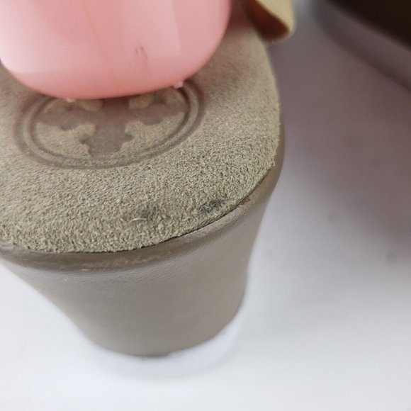 Charleston Shoe Co. Stripe Palm Wedge Sandal in Tan and White Size 10 - Picture 8 of 14